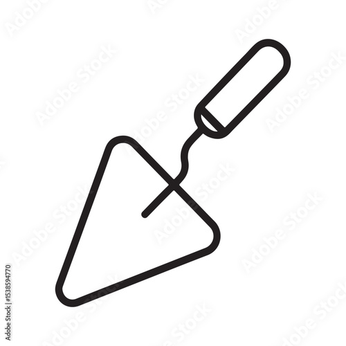 Plastering Trowel icon Line art Vector Illustration.