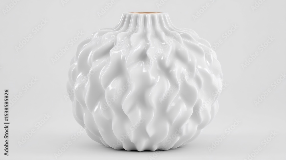 Sculptural White Ceramic Vase: A Modern Masterpiece Sculptural White Ceramic Vase: A Modern Masterpiece