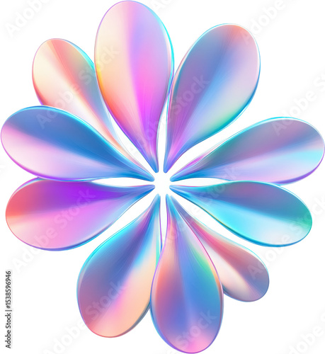 Abstract Holographic Flower Design
