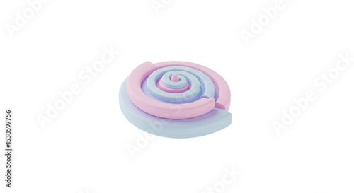 Pastel swirl candy design element isolated PNG with Transparent Background