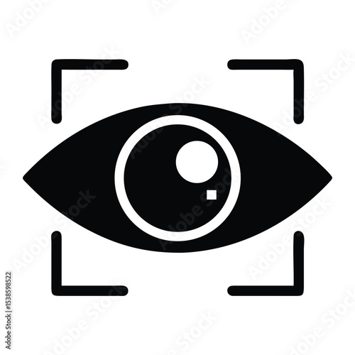 Eye tracking technology icon biometric identification scan vector illustration