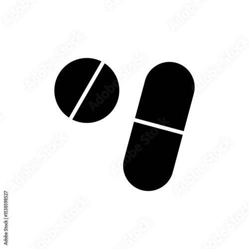Pills icon symbol for apps and websites. capsule icon. Drug sign and symbol