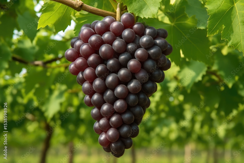 custom made wallpaper toronto digitalClose-up of a cluster of dark red grapes hanging from a vine with lush green foliage in the background