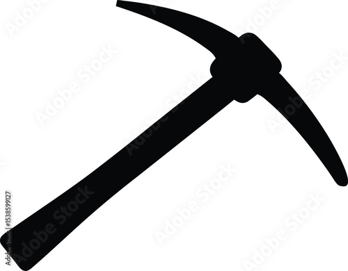 pickaxe silhouette vector, pickaxe mining black symbol
