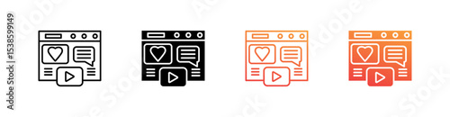 Web Browser Multiple Style Icon Set Vector 