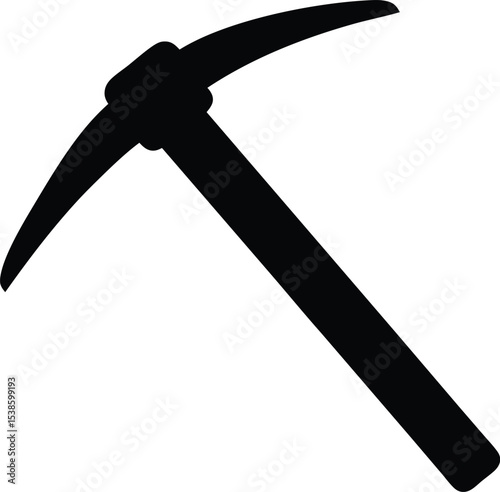 pickaxe silhouette vector, pickaxe mining black symbol