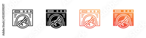Ad Blocker Multiple Style Icon Set Vector 