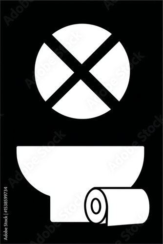 Vector Graphic simple sign please do not throw toilet paper or other objects in the toilet