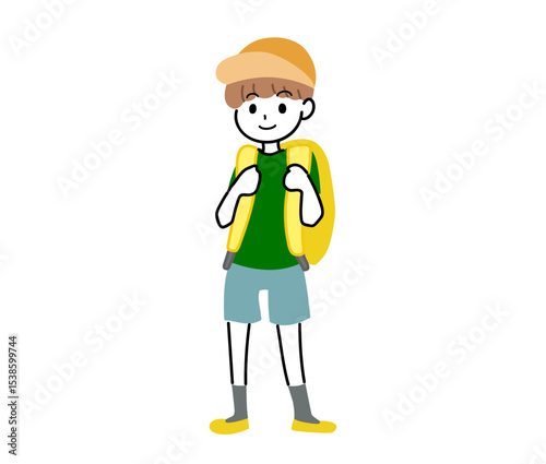 リュックサックを背負った男の子のイラスト
