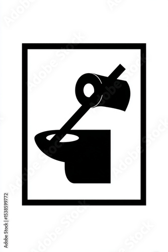 Vector Graphic simple sign please do not throw toilet paper or other objects in the toilet