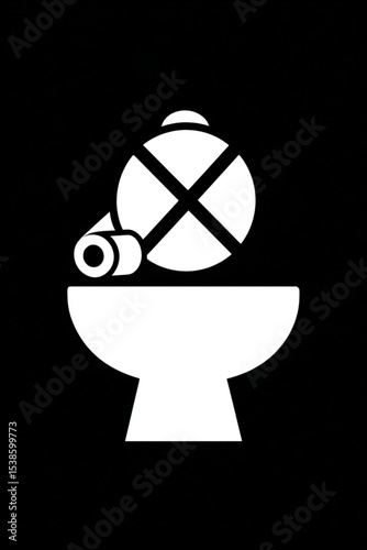 Vector Graphic simple sign please do not throw toilet paper or other objects in the toilet