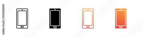 Phone Multiple Style Icon Set Vector 
