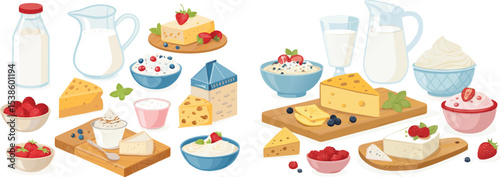 Delicious Dairy Collection – Flat Style Vector Set