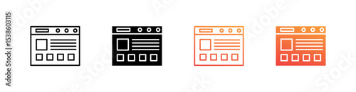 Headline Multiple Style Icon Set Vector 