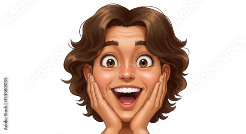 Portrait of a young woman with a surprised expression isolated PNG with Transparent Background