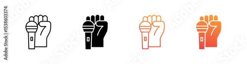 Freedom Press Multiple Style Icon Set Vector 