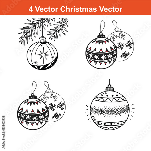 Christmas Ornaments Icons Set,Set of Christmas and New Year silhouette icons. Outline of party black elements of Christmas festive decoration. Christmas tree, Santa, deer, gingerbread, candle, snowbal