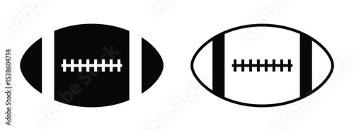 Rugby ball icon in bold and outline