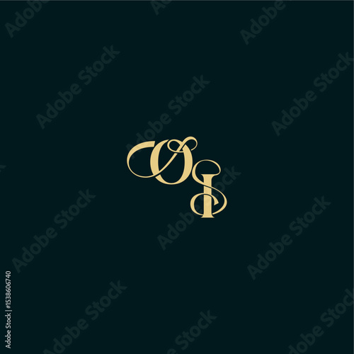bold concept design elegant and curvy style monogram OI wedding logo initial letter
