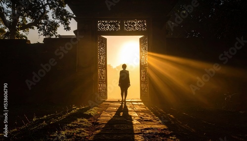 Person standing in front of a doorway