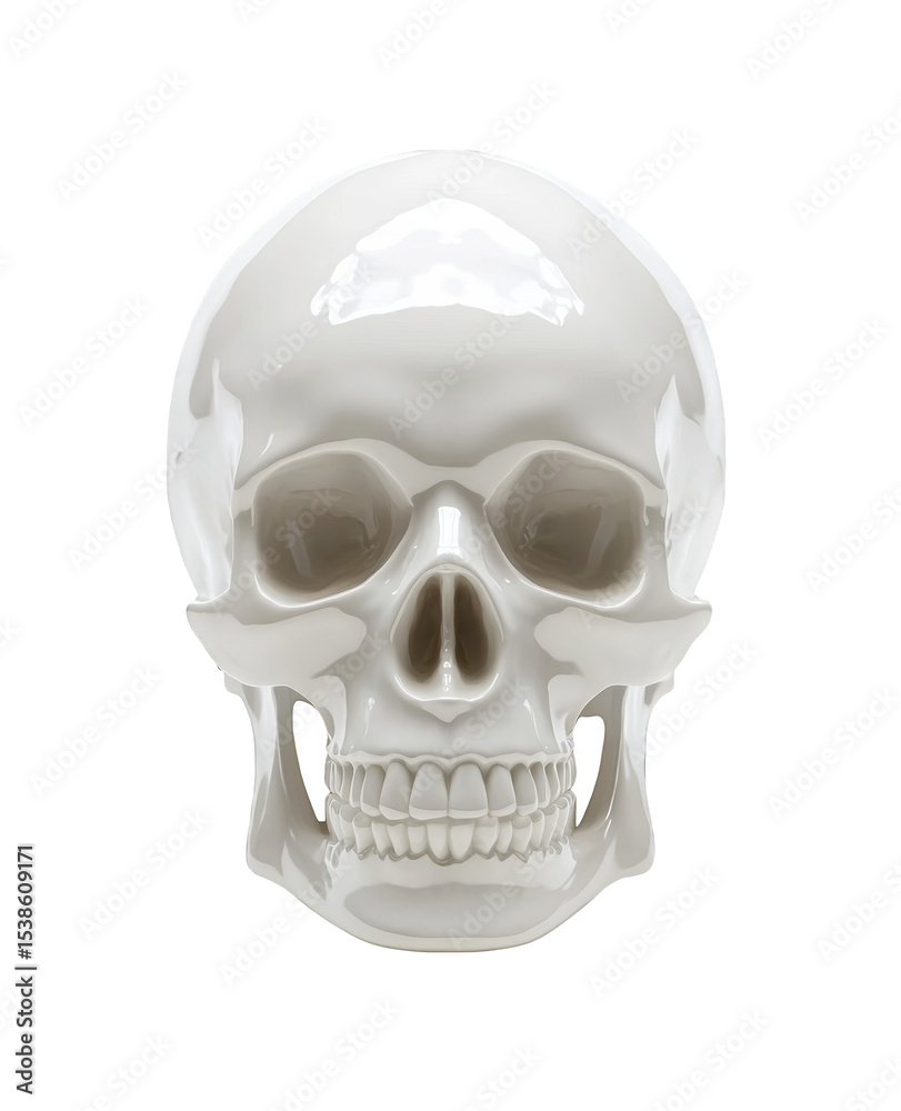 Fototapeta premium Realistic 3D Healthy White Human Molar Tooth Isolated on White Background