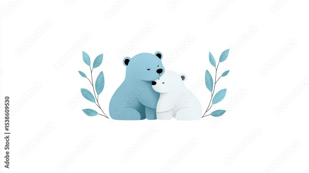 Cute cartoon bears collection. Mom and baby animals set. Cartoon animal illustration with polar bears in different pose. Zoology for kids. Adorable polar bear family imagery ideal Cute cartoon bears collection. Mom and baby animals set. Cartoon animal illustration with polar bears in different pose. Zoology for kids. Adorable polar bear family imagery ideal
