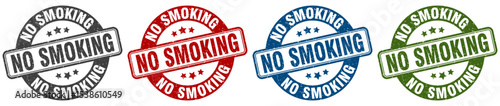 no smoking stamp. no smoking round stamp set isolated on white background