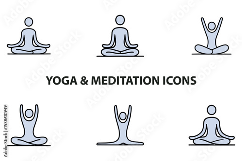 yoga icons set