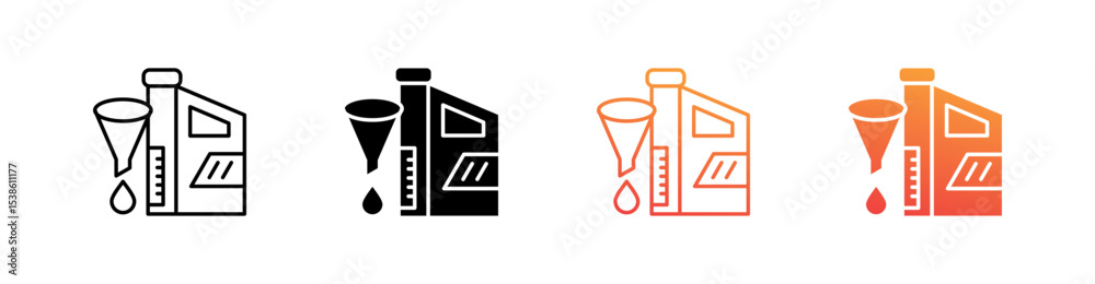 Obraz premium Fluid Multiple Style Icon Set Vector