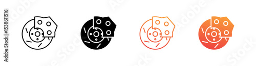 Brake Multiple Style Icon Set Vector 