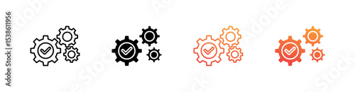 Engine Multiple Style Icon Set Vector 