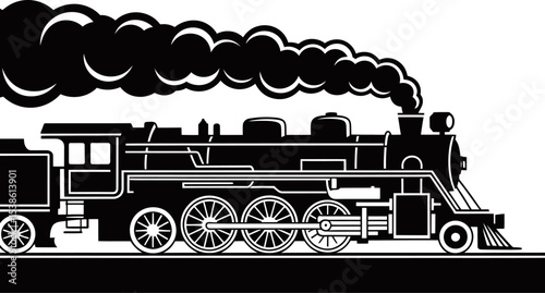 Vintage steam train locomotive vector illustration transportation railway engine art print 100 editable stock vector illustration
