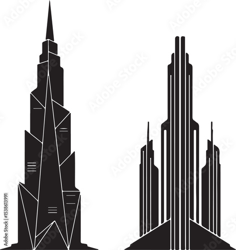 Futuristic Cityscape Modern Architectural Designs of Skyscrapers and Towers