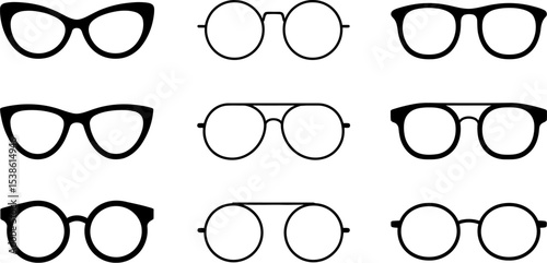 Find the perfect eyeglasses frames styles shapes for your face shapes and prescription eyewear needs online editable stock vector illustration