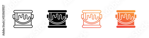 Paint Multiple Style Icon Set Vector 