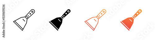 Scraper Multiple Style Icon Set Vector 