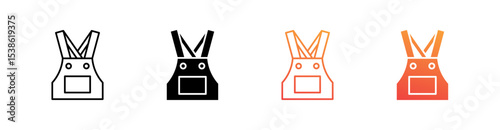 Overalls Multiple Style Icon Set Vector 