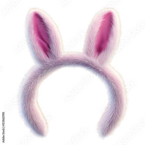 Fluffy bunny ears costume accessory easter spring on transparent background