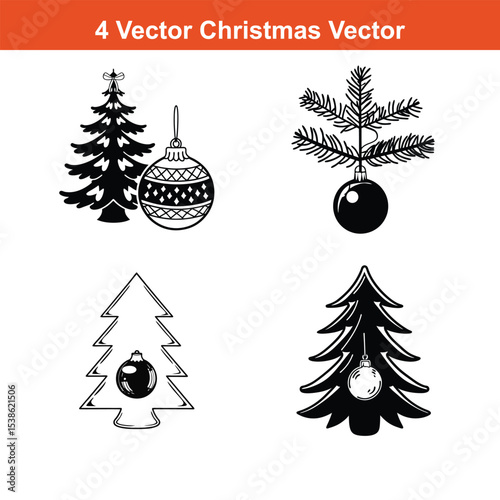christmas ball icon, toy for the new year, holiday winter attribute, tree toy,