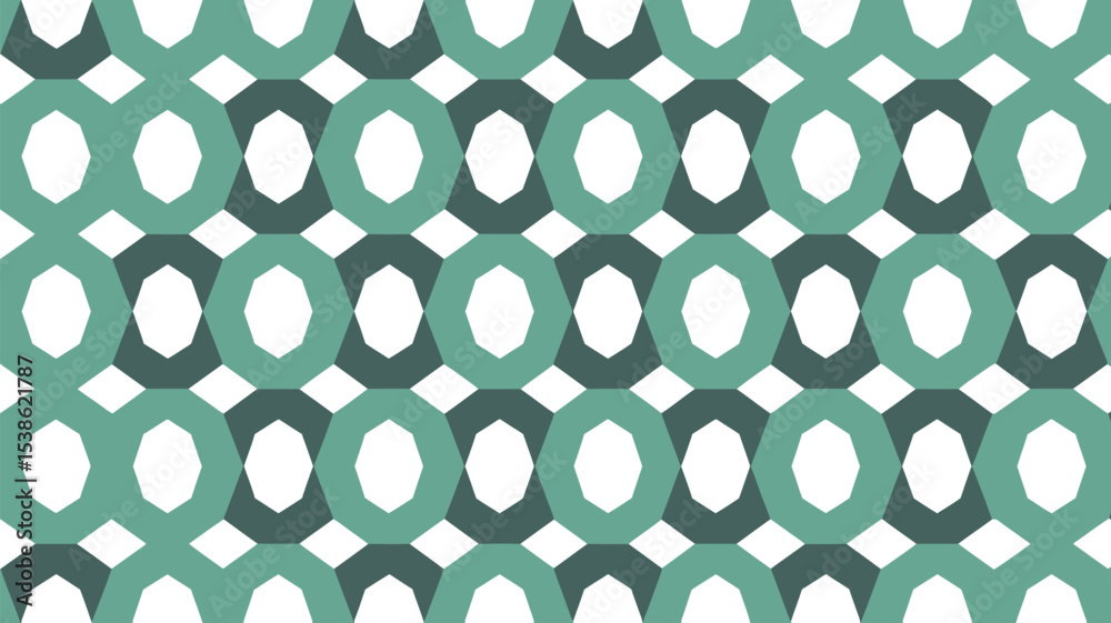 Fototapeta premium Geometric pattern background design with circles and polygons in teal and light blue colors 100 editable stock vector illustration