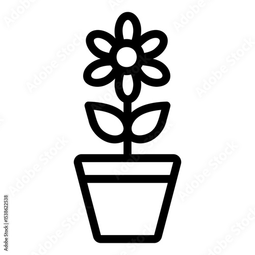 flower pot Line Icon