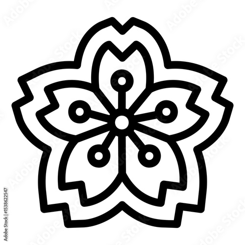 cherry blossom Line Icon