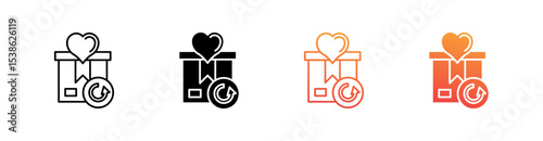 Giving Back Multiple Style Icon Set Vector 