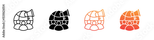 Advocacy Multiple Style Icon Set Vector 