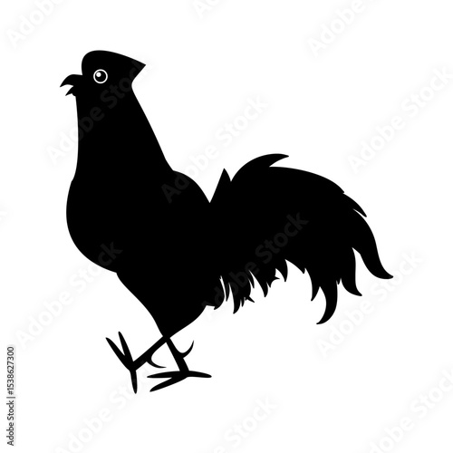 Chicken vector art, black color.