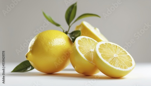 Wallpaper Mural Fresh lemon citrus isolated on white background with no other elements. Torontodigital.ca