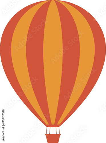 Illustration of orange hot air balloon vector graphic design for travel and adventure concept art print poster editable stock vector illustration