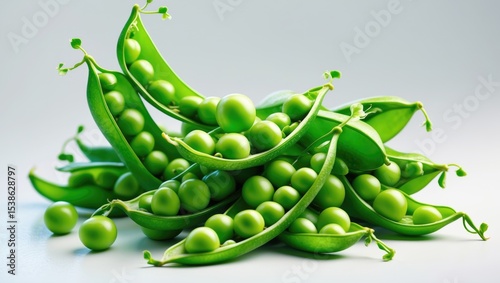 Wallpaper Mural Fresh green pea in the pod isolated on white background, demonstrating nature's vitality. Torontodigital.ca