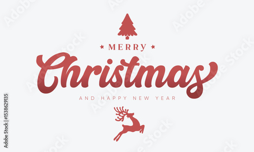 Merry Christmas and happy new year red vector design.