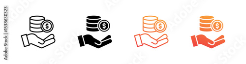 Loan Multiple Style Icon Set Vector 